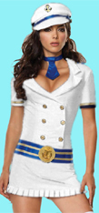 Sailor Outfit with Cap, Mini Dress and Necktie